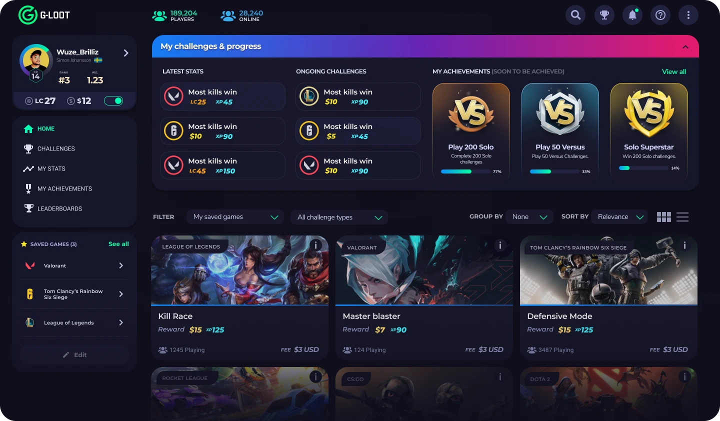 G-Loot Platform Dashboard
